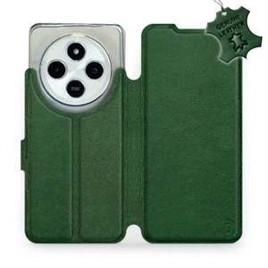 Etui ze skóry naturalnej do Xiaomi Redmi 14C - wzór Green Leather