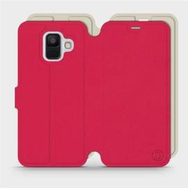 Etui Soft Touch do Samsung Galaxy A6 2018 - wzór Żywa czerwień z platyną