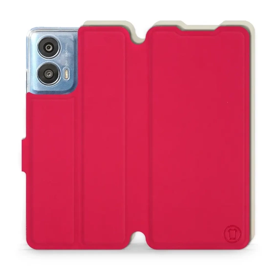 Etui Soft Touch do Motorola Moto G24 - wzór Żywa czerwień z platyną