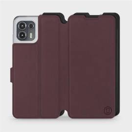 Etui Soft Touch do Motorola Edge 20 Lite - wzór Matowy burgund z czernią