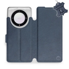 Etui ze skóry naturalnej do Huawei Honor Magic5 Lite 5G - wzór Blue Leather