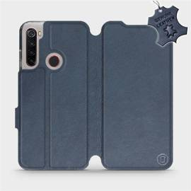 Etui ze skóry naturalnej do Xiaomi Redmi Note 8 2021 - wzór Blue Leather