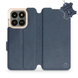 Etui ze skóry naturalnej do Huawei Honor X7d - wzór Blue Leather
