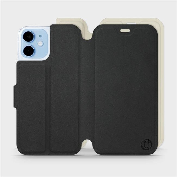 Etui Soft Touch do Apple iPhone 12 mini - wzór Satynowa czerń z platyną