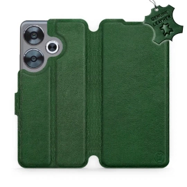 Etui ze skóry naturalnej do Xiaomi POCO F6 - wzór Green Leather