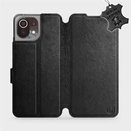 Etui ze skóry naturalnej do Xiaomi Mi 11 Lite - wzór Black Leather