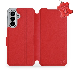 Etui ze skóry naturalnej do Samsung Galaxy A17 5G - wzór Red Leather