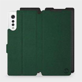 Etui Soft Touch do LG Velvet - wzór Miejska zieleń z czernią
