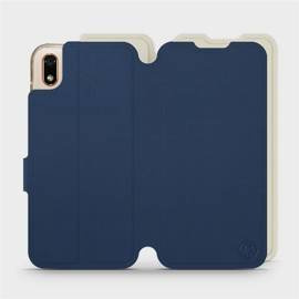 Etui Soft Touch do Huawei Y5 2019 - wzór Głęboki granat z platyną