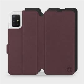 Etui Soft Touch do Samsung Galaxy A51 5G - wzór Matowy burgund z czernią