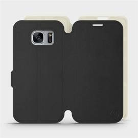 Etui Soft Touch do Samsung Galaxy S7 Edge - wzór Satynowa czerń z platyną