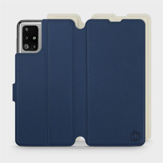 Etui Soft Touch do Samsung Galaxy M51 - wzór Głęboki granat z platyną