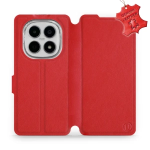 Etui ze skóry naturalnej do Xiaomi Redmi Note 15 5G - wzór Red Leather