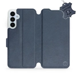 Etui ze skóry naturalnej do Samsung Galaxy A25 5G - wzór Blue Leather