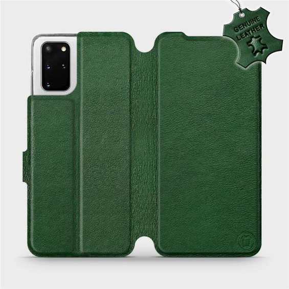 Etui ze skóry naturalnej do Samsung Galaxy S20 Plus - wzór Green Leather