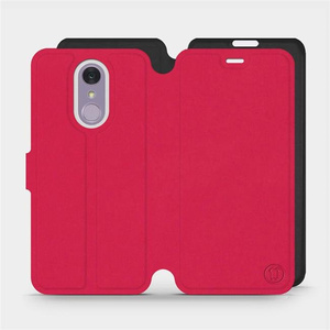 Etui Soft Touch do LG Q7 - wzór Żywa czerwień z czernią