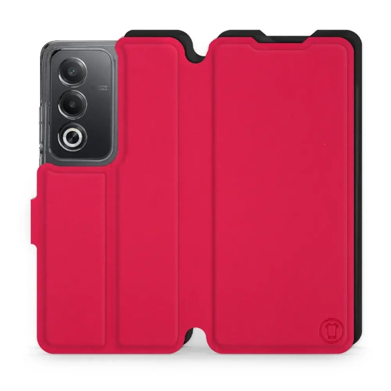 Etui Soft Touch do OPPO A80 5G - wzór Żywa czerwień z czernią