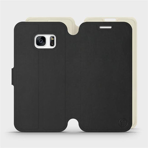 Etui Soft Touch do Samsung Galaxy S7 - wzór Satynowa czerń z platyną