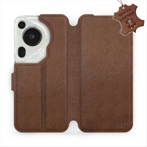 Etui ze skóry naturalnej do Huawei Pura 70 Ultra - wzór Brown Leather