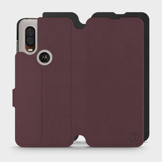 Etui Soft Touch do Motorola One Vision - wzór Matowy burgund z czernią