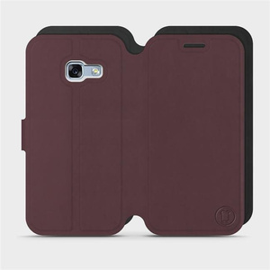 Etui Soft Touch do Samsung Galaxy A3 2017 - wzór Matowy burgund z czernią