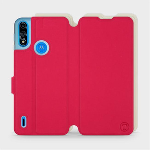 Etui Soft Touch do Motorola Moto E7i Power - wzór Żywa czerwień z platyną