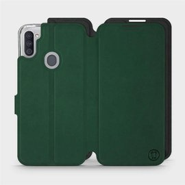 Etui Soft Touch do Samsung Galaxy M11 - wzór Miejska zieleń z czernią