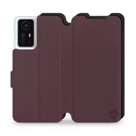 Etui Soft Touch do Xiaomi Redmi Note 12S - wzór Matowy burgund z czernią
