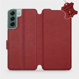 Etui ze skóry naturalnej do Samsung Galaxy S22 Plus - wzór Dark Red Leather