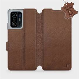 Etui ze skóry naturalnej do Xiaomi 11T Pro - wzór Brown Leather