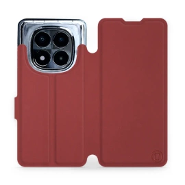 Etui Soft Touch do Xiaomi Redmi Note 14 Pro 5G - wzór Zachodząca czerwień z platyną
