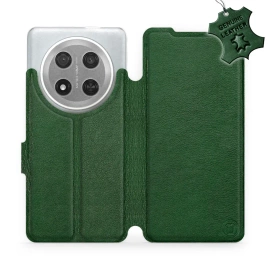 Etui ze skóry naturalnej do Huawei Honor Magic7 Lite 5G - wzór Green Leather