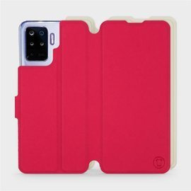 Etui Soft Touch do OPPO Reno 5 Lite - wzór Żywa czerwień z platyną