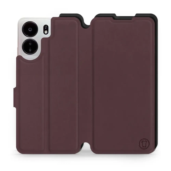 Etui Soft Touch do Xiaomi POCO C65 - wzór Matowy burgund z czernią