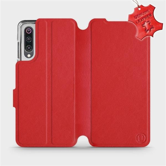 Etui ze skóry naturalnej do Xiaomi Mi 9 - wzór Red Leather