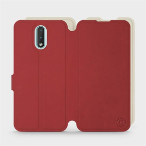 Etui Soft Touch do Nokia 2.3 - wzór Zachodząca czerwień z platyną