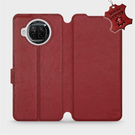 Etui ze skóry naturalnej do Xiaomi MI 10T Lite - wzór Dark Red Leather