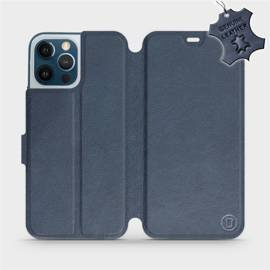 Etui ze skóry naturalnej do Apple iPhone 12 Pro Max - wzór Blue Leather