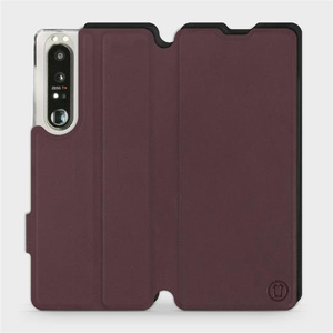 Etui Soft Touch do Sony Xperia 1 III - wzór Matowy burgund z czernią