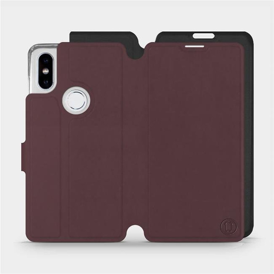 Etui Soft Touch do Xiaomi Mi Mix 2S - wzór Matowy burgund z czernią