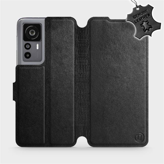 Etui ze skóry naturalnej do Xiaomi 12T Pro - wzór Black Leather