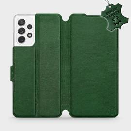 Etui ze skóry naturalnej do Samsung Galaxy A72 - wzór Green Leather