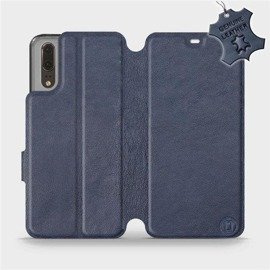 Etui ze skóry naturalnej do Huawei P20 - wzór Blue Leather