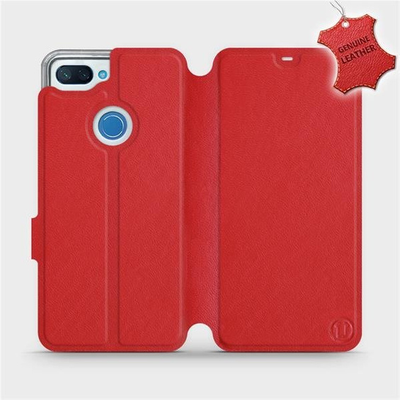 Etui ze skóry naturalnej do Xiaomi Mi 8 Lite - wzór Red Leather