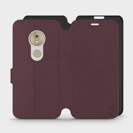 Etui Soft Touch do Motorola Moto G7 Play - wzór Matowy burgund z czernią