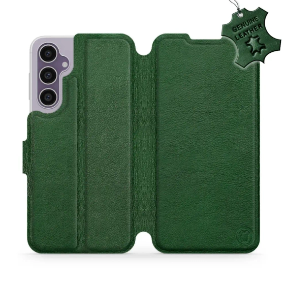 Etui ze skóry naturalnej do Samsung Galaxy S23 FE - wzór Green Leather