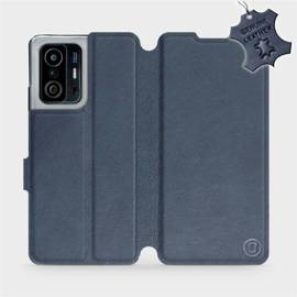 Etui ze skóry naturalnej do Xiaomi 11T Pro - wzór Blue Leather