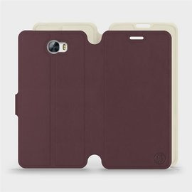 Etui Soft Touch do Huawei Y6 II Compact - wzór Matowy burgund z platyną
