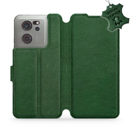 Etui ze skóry naturalnej do Xiaomi 13T - wzór Green Leather