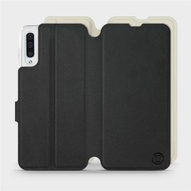 Etui Soft Touch do Samsung Galaxy A50 - wzór Satynowa czerń z platyną